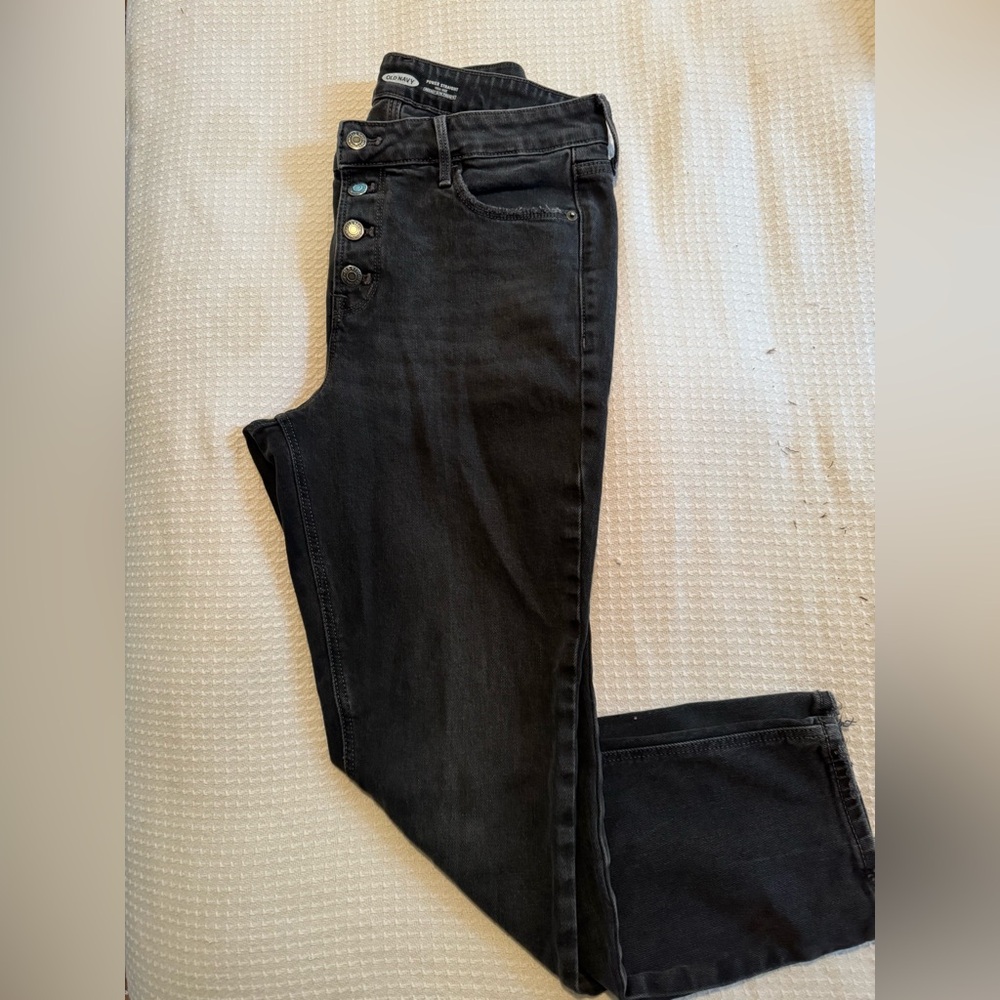 Old Navy Power Straight High Rise Button Fly Jeans